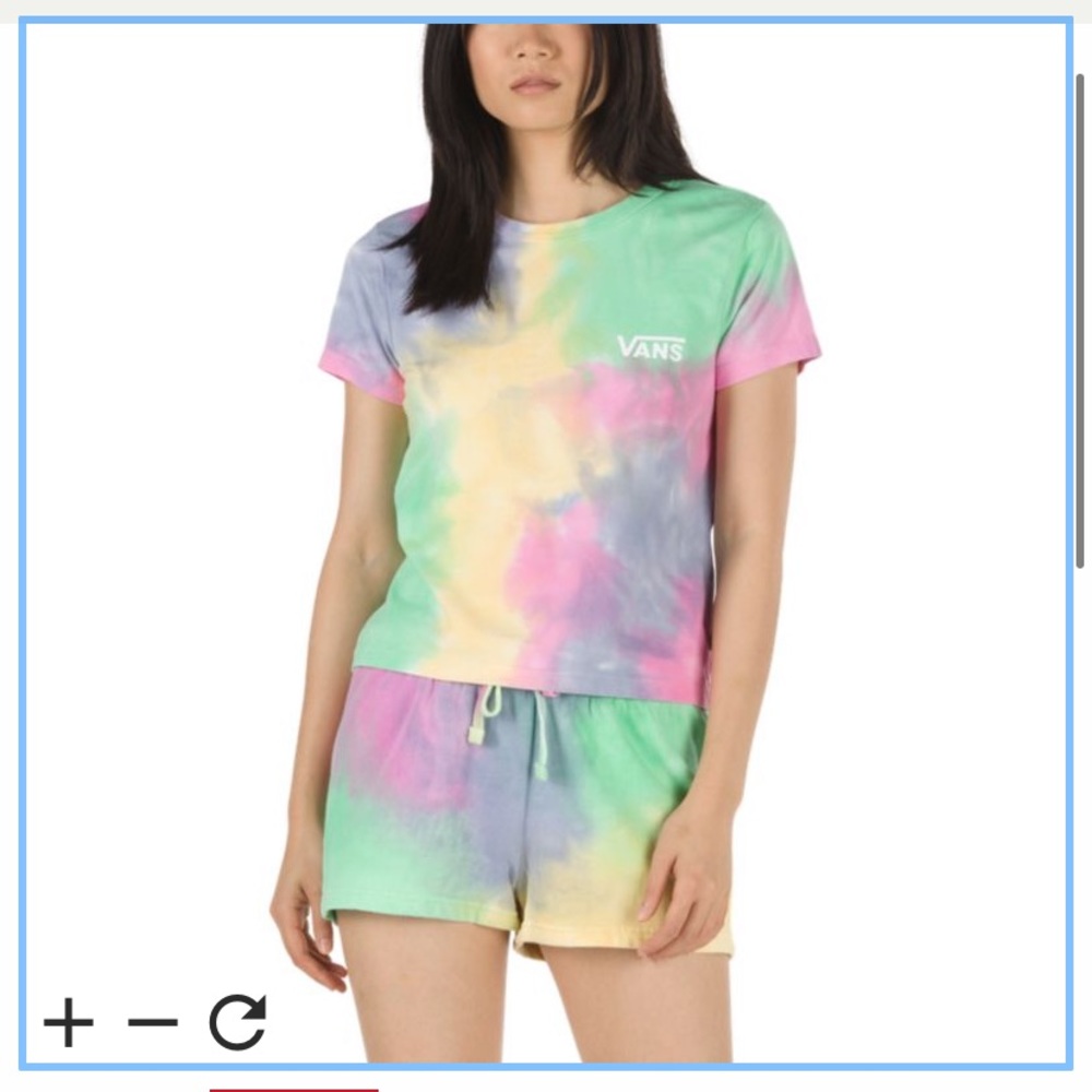 vans tie dye crop tee